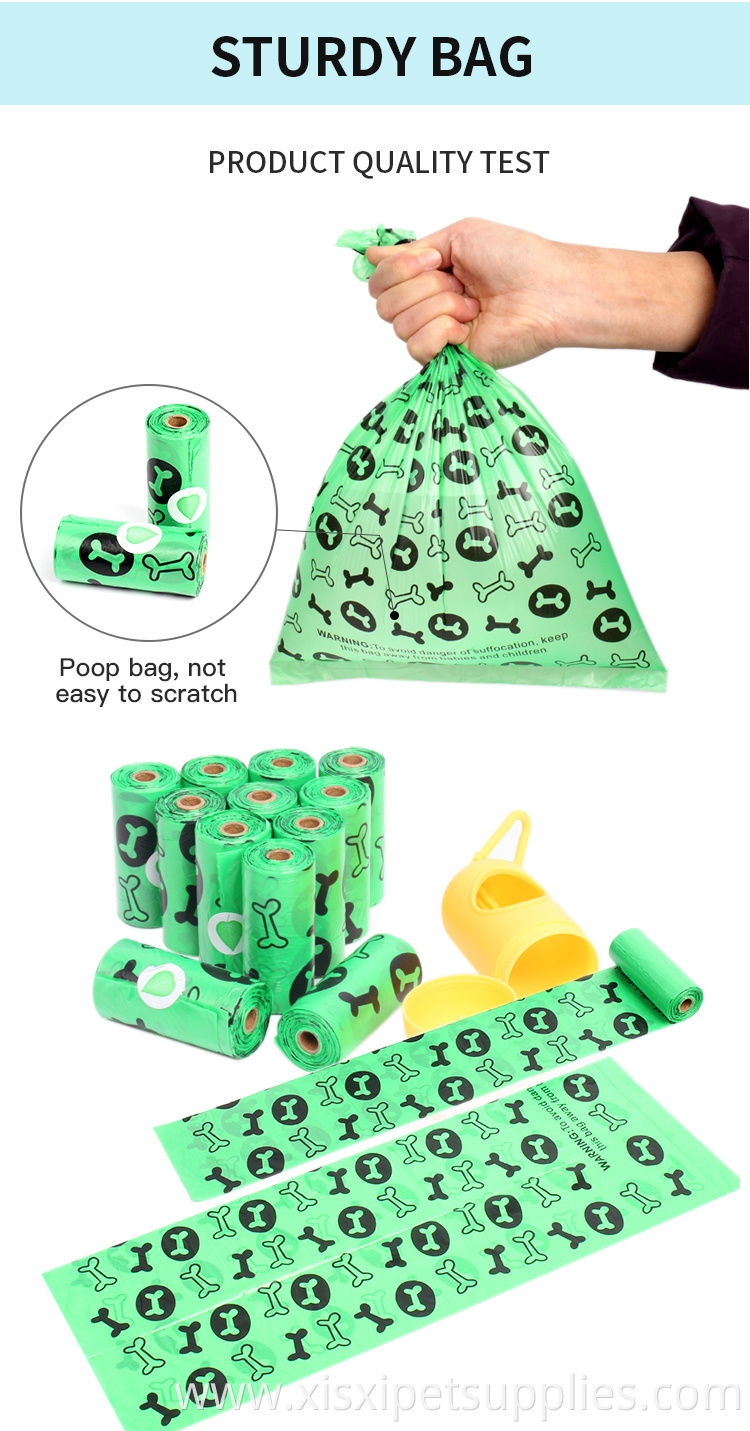 Factory Wholesale Custom Printed Scented Biodegradable Dog Poop Waste Bag With Dispenser